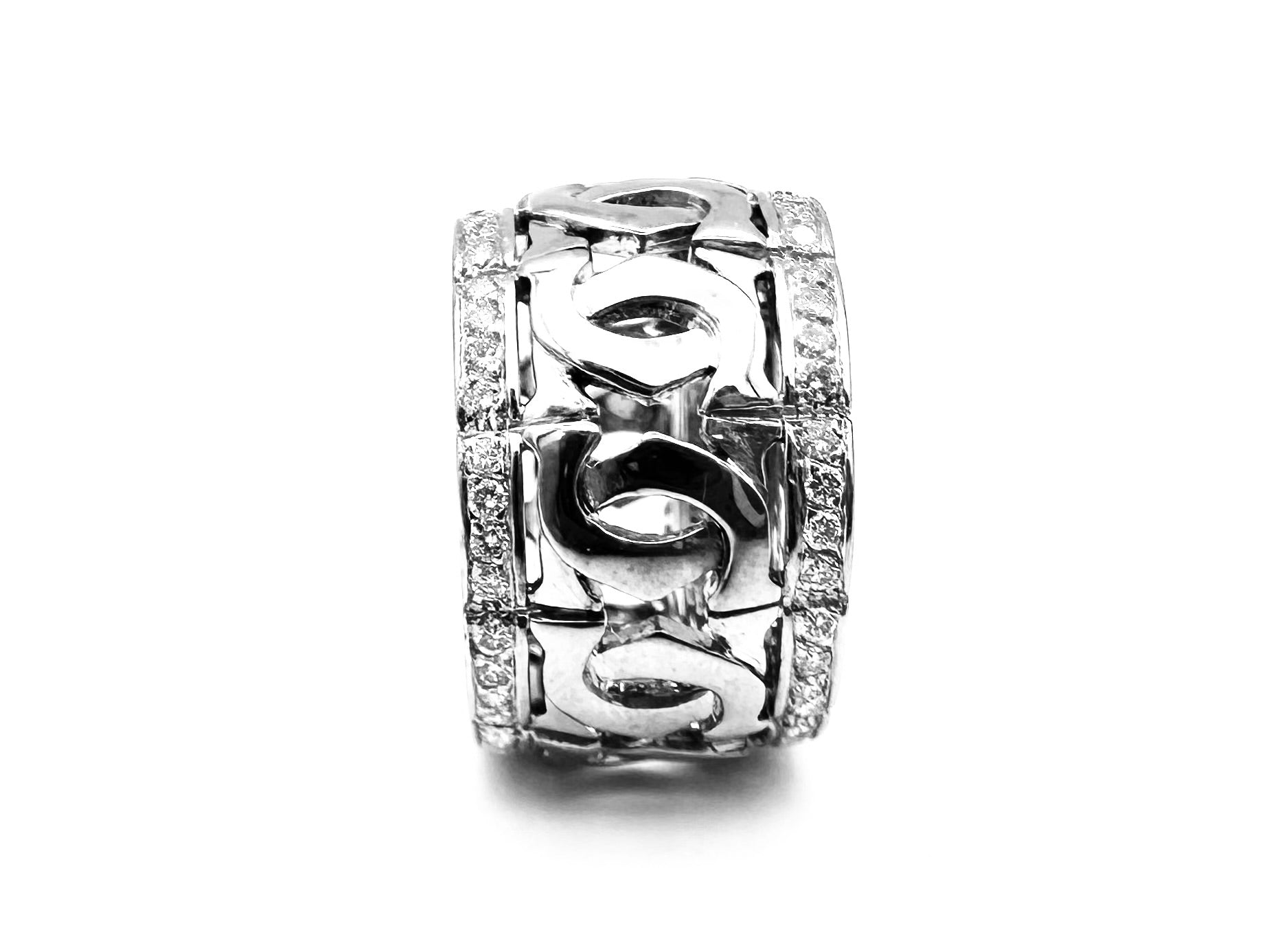 CARTIER "Entrelacés" Ring in white gold and diamonds