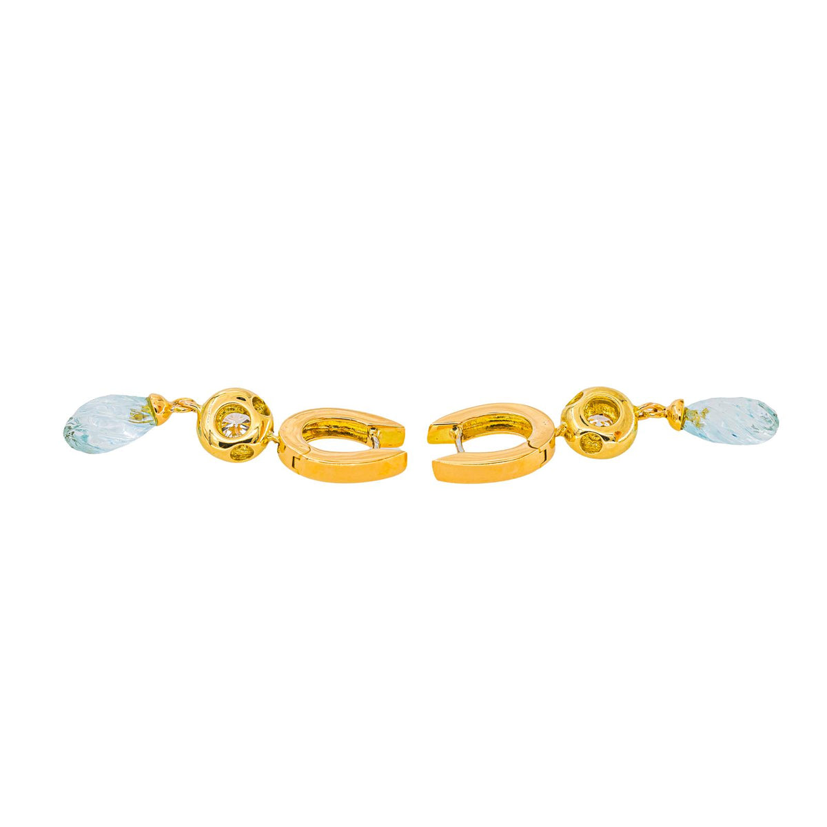 Yellow gold Aquamarine Earrings