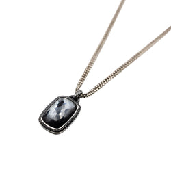 Necklace DAVID YURMAN "Albion Enhancer" pendant in silver, hematite and diamonds black
