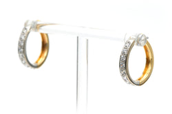 Boucles d'oreilles en or blanc, or jaune et diamants