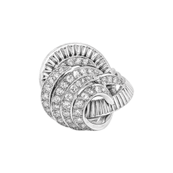 Pave Ring in White Gold, Platinum, and Diamonds