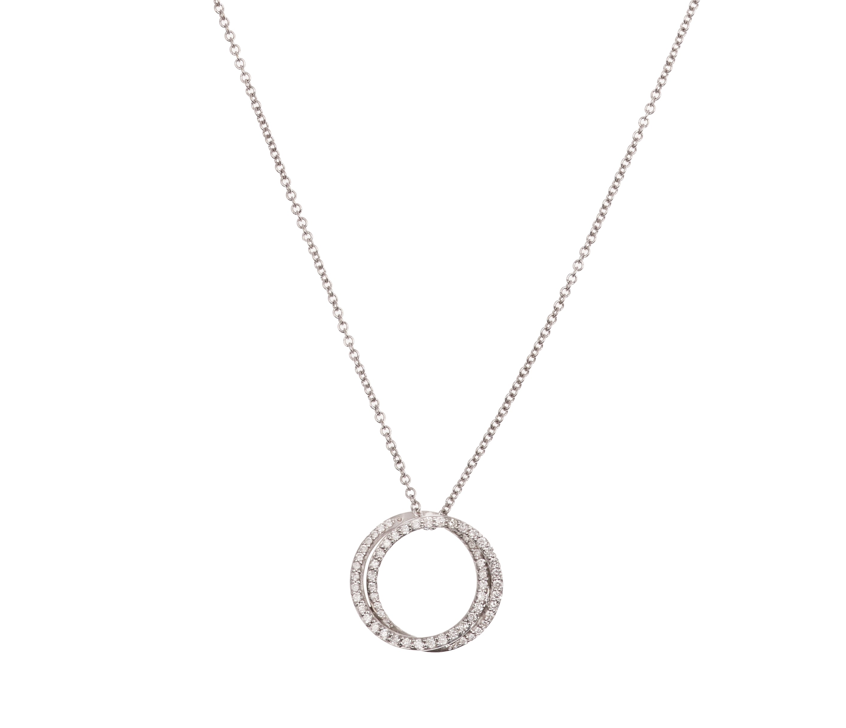 Collier Pendentif en or blanc et diamants