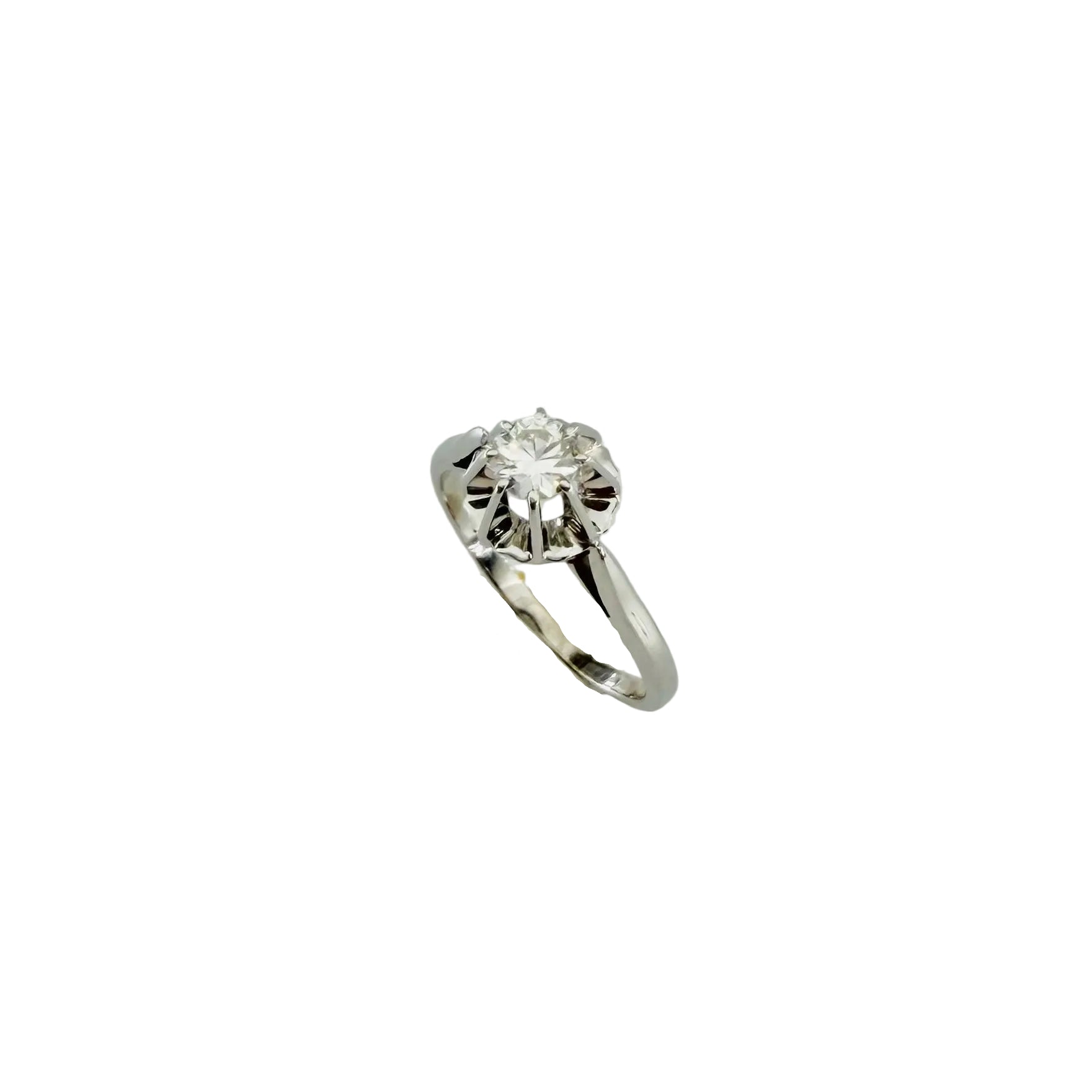 White Gold Solitaire Ring with Diamond