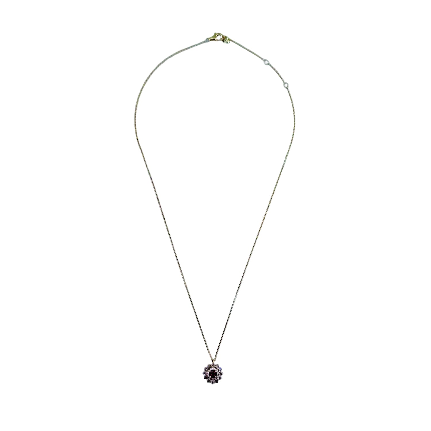 GEMMYO "Lefkos Camaïeux" Pendant Necklace in yellow gold, Tourmaline, and Diamonds
