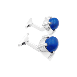 Boutons de manchette or blanc et lapis lazuli