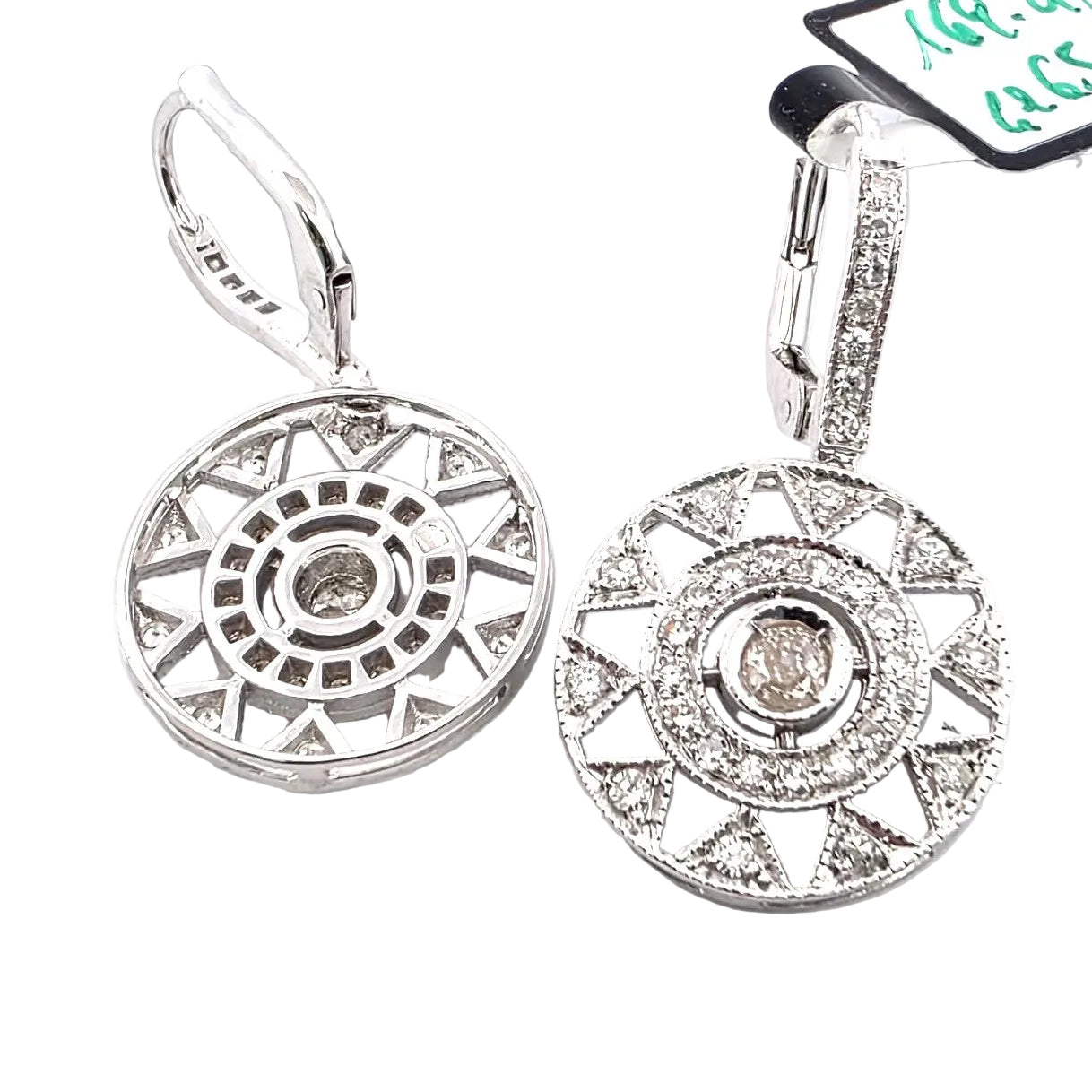 White Gold and Diamond Dangle Earrings