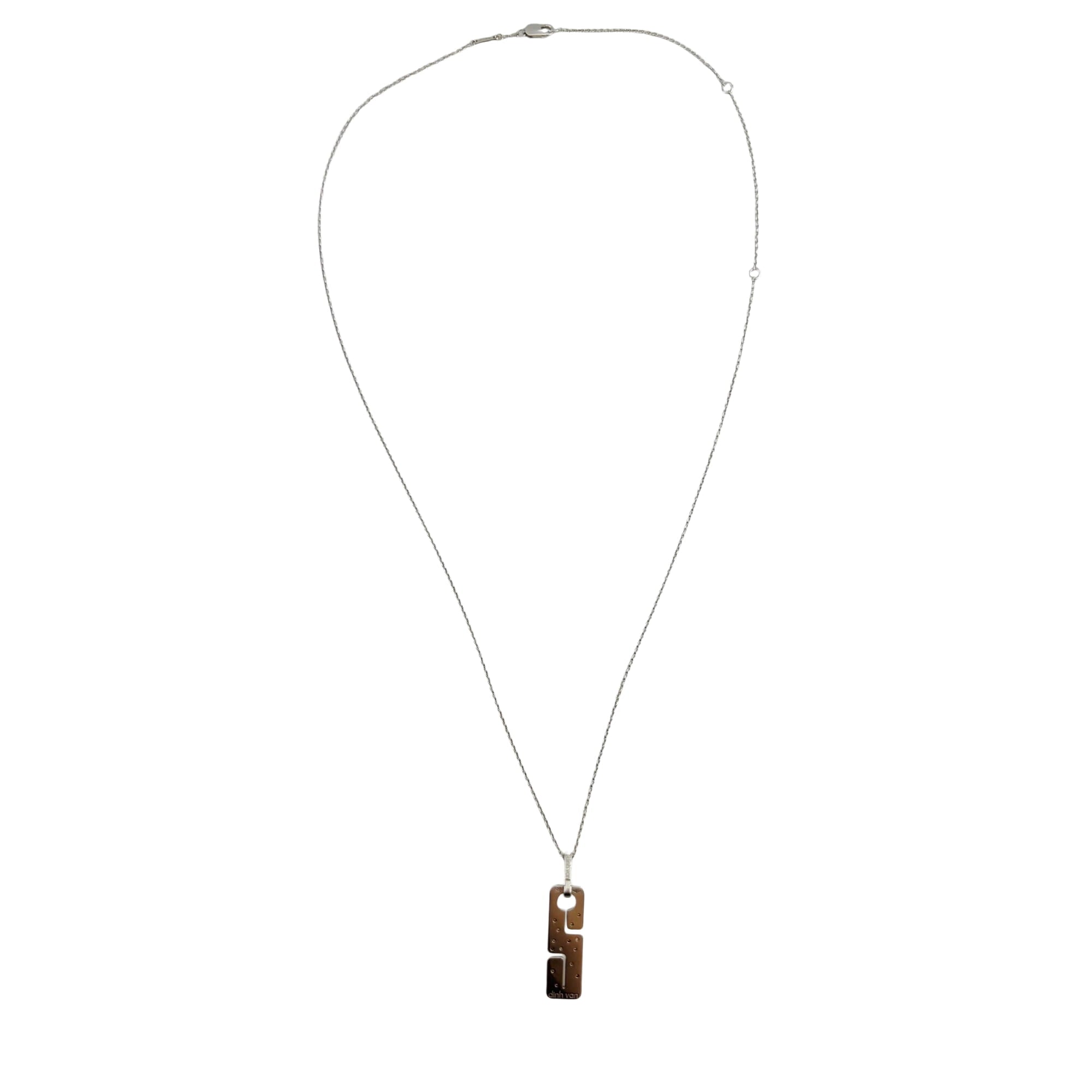 DINH VAN "Seventies" Pendant Necklace in White Gold and Diamonds