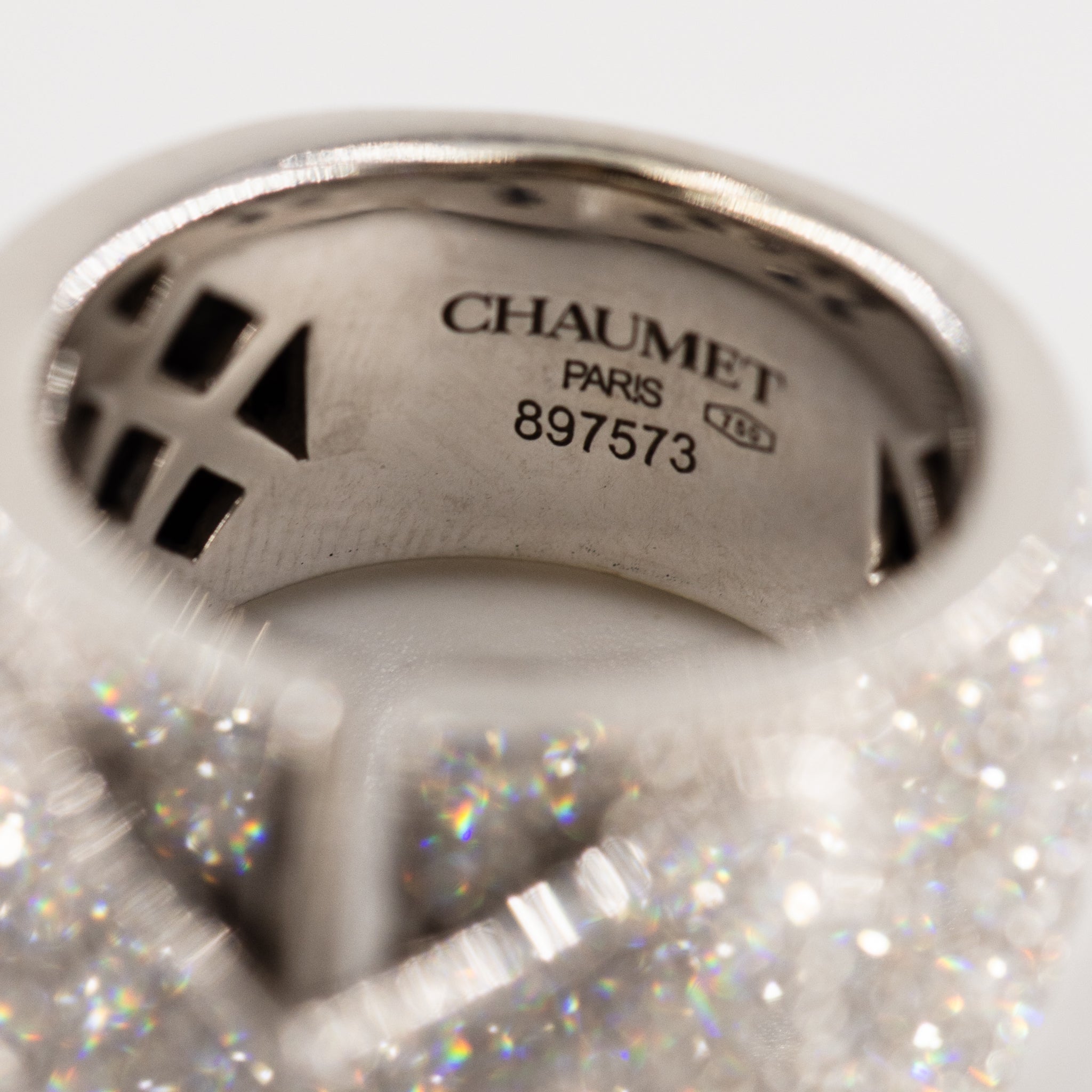 CHAUMET "Liens XL" Band Ring in white gold and diamonds