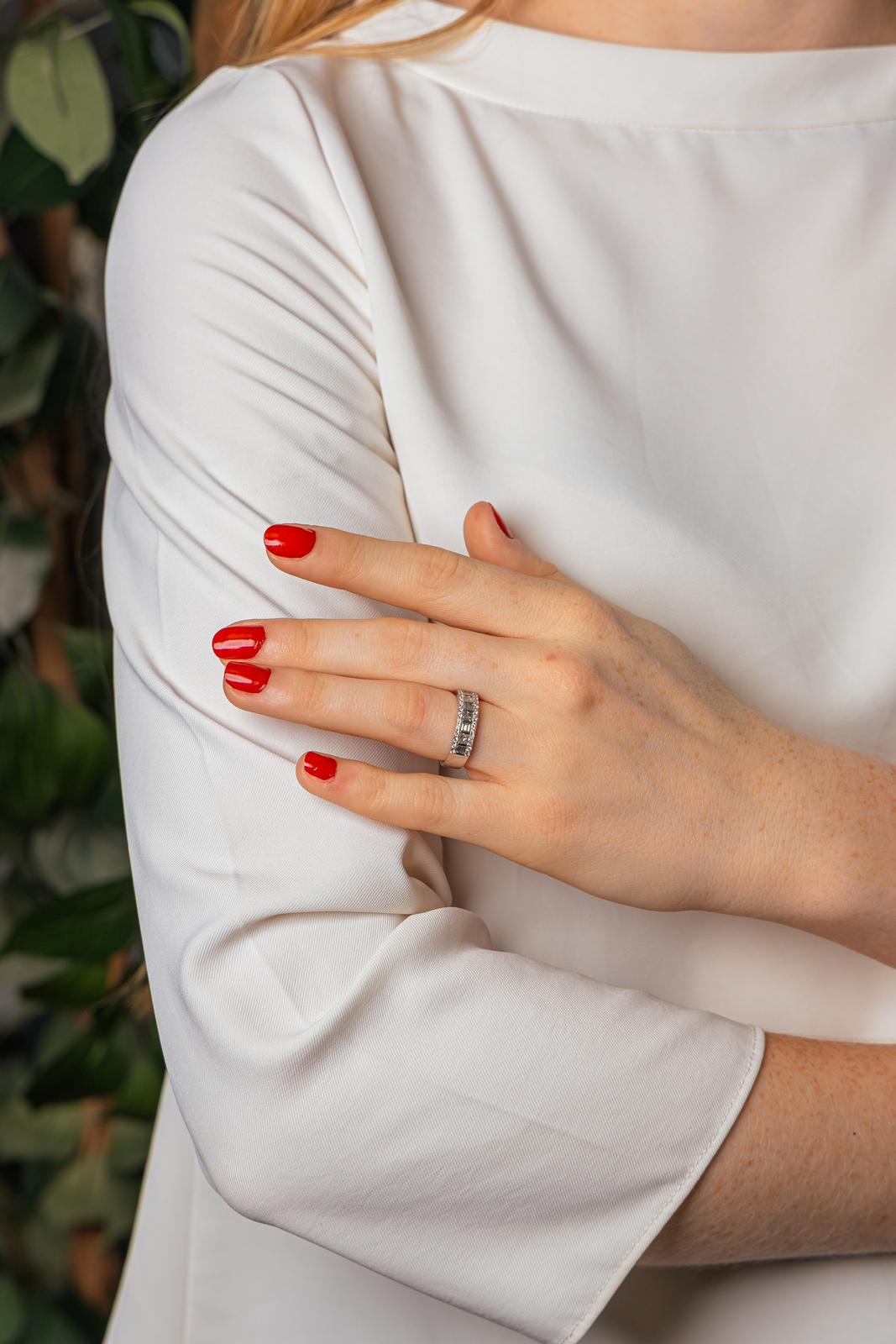 Bague Bandeau Or blanc Diamant