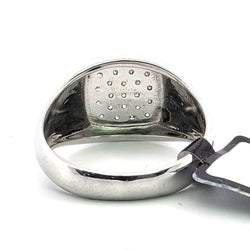 Bague Chevalière en or blanc et diamants