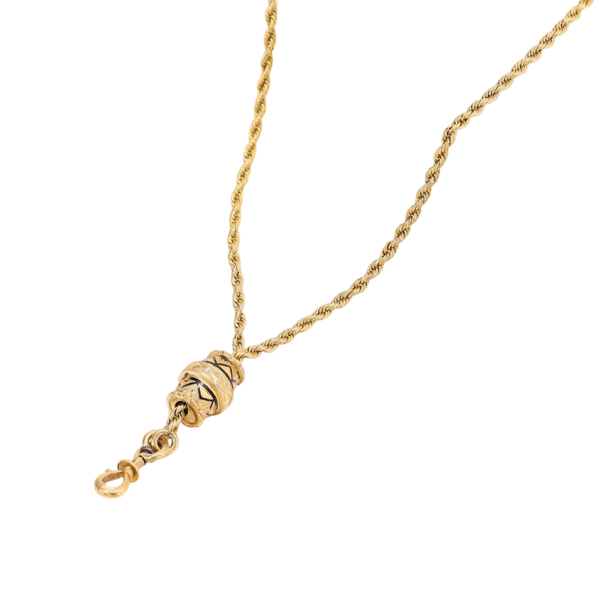 Yellow gold, Enamel, and Diamond necklace