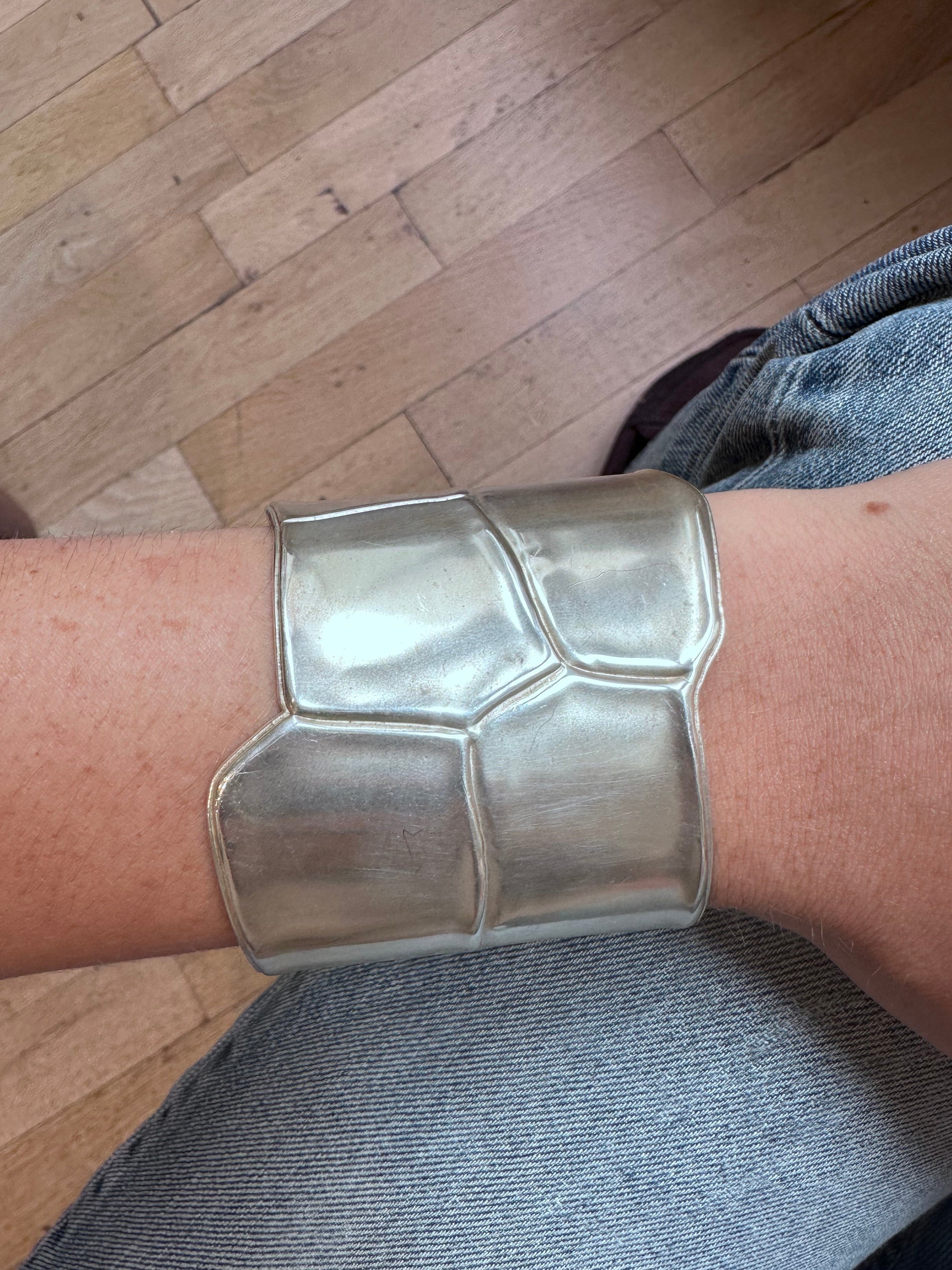 Bracelet Manchette HERMÈS Niloticus Éclat en argent