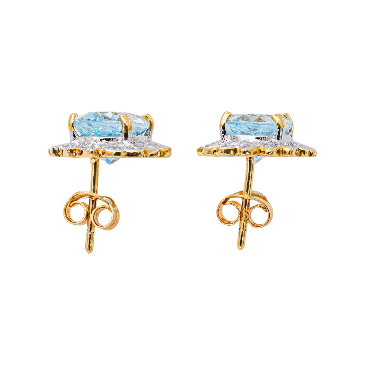 Boucles d'oreilles Puces Or jaune Topaze