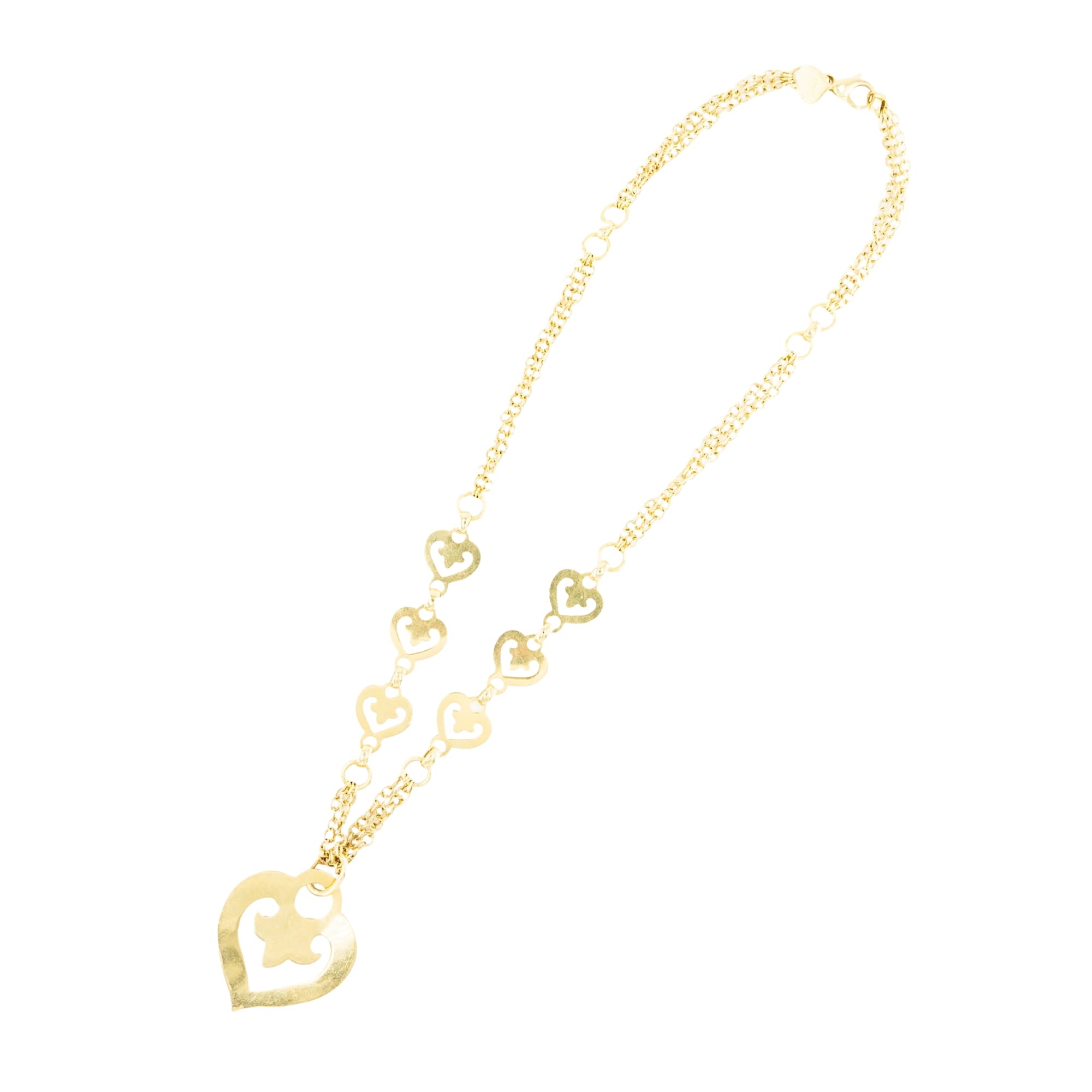 O.J. PERRIN "Coeur Légendes" Yellow Gold Pendant Necklace