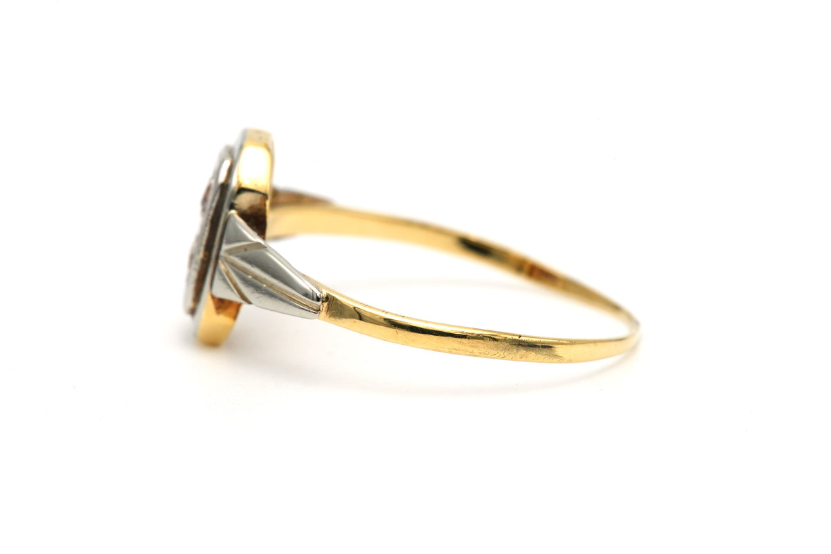 Bague en or blanc, or jaune et diamants