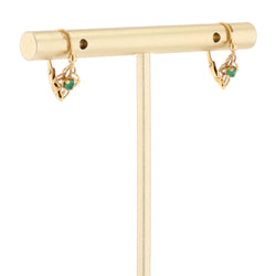 Yellow Gold and Emerald Lever-back Earrings