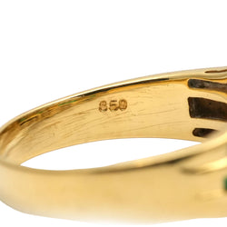 Band Ring in Yellow Gold, Emeralds, and Diamonds