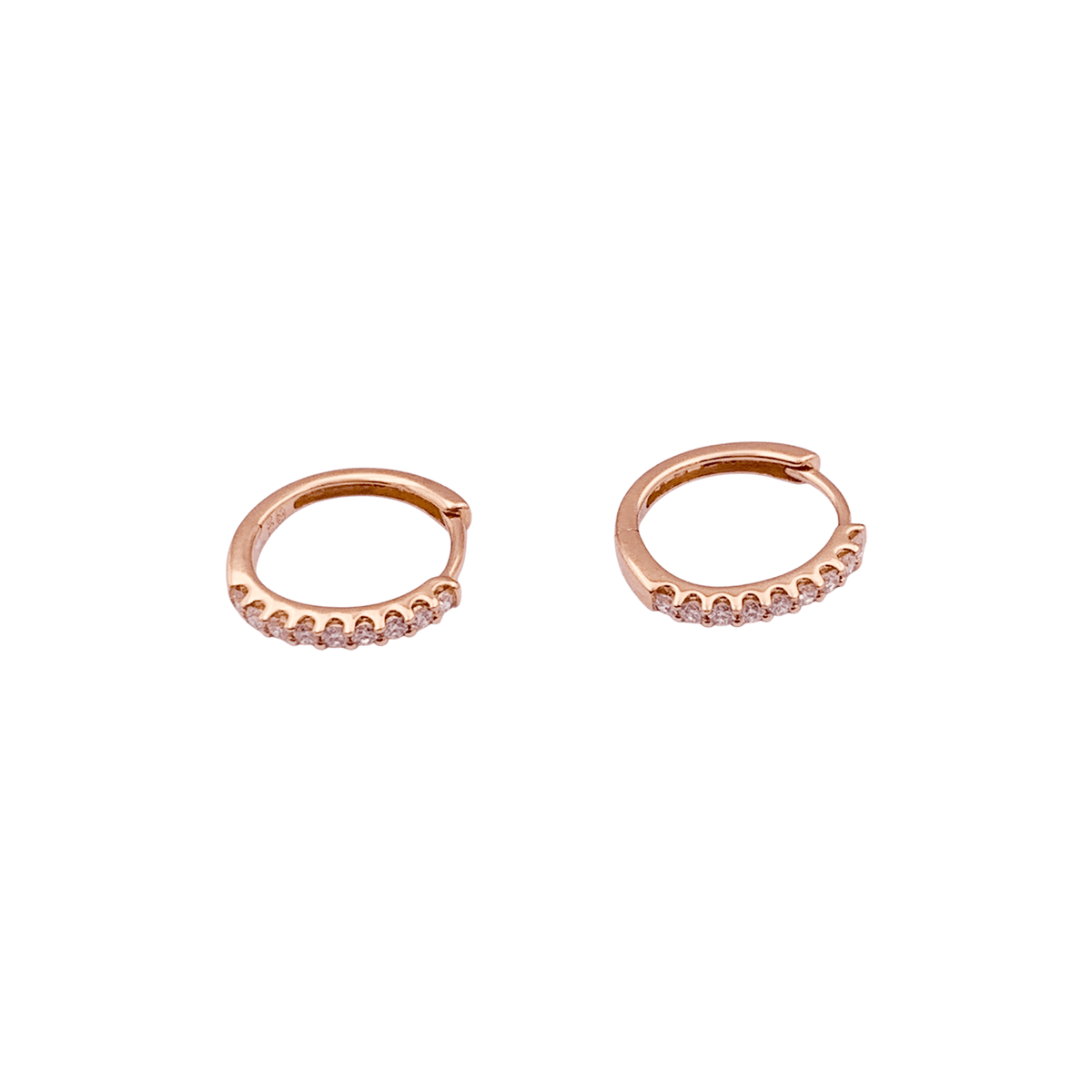 Boucles d'oreilles Créoles en or rose et diamants