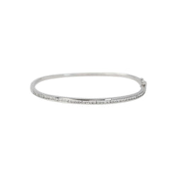 Bracelet Jonc Or blanc Diamant