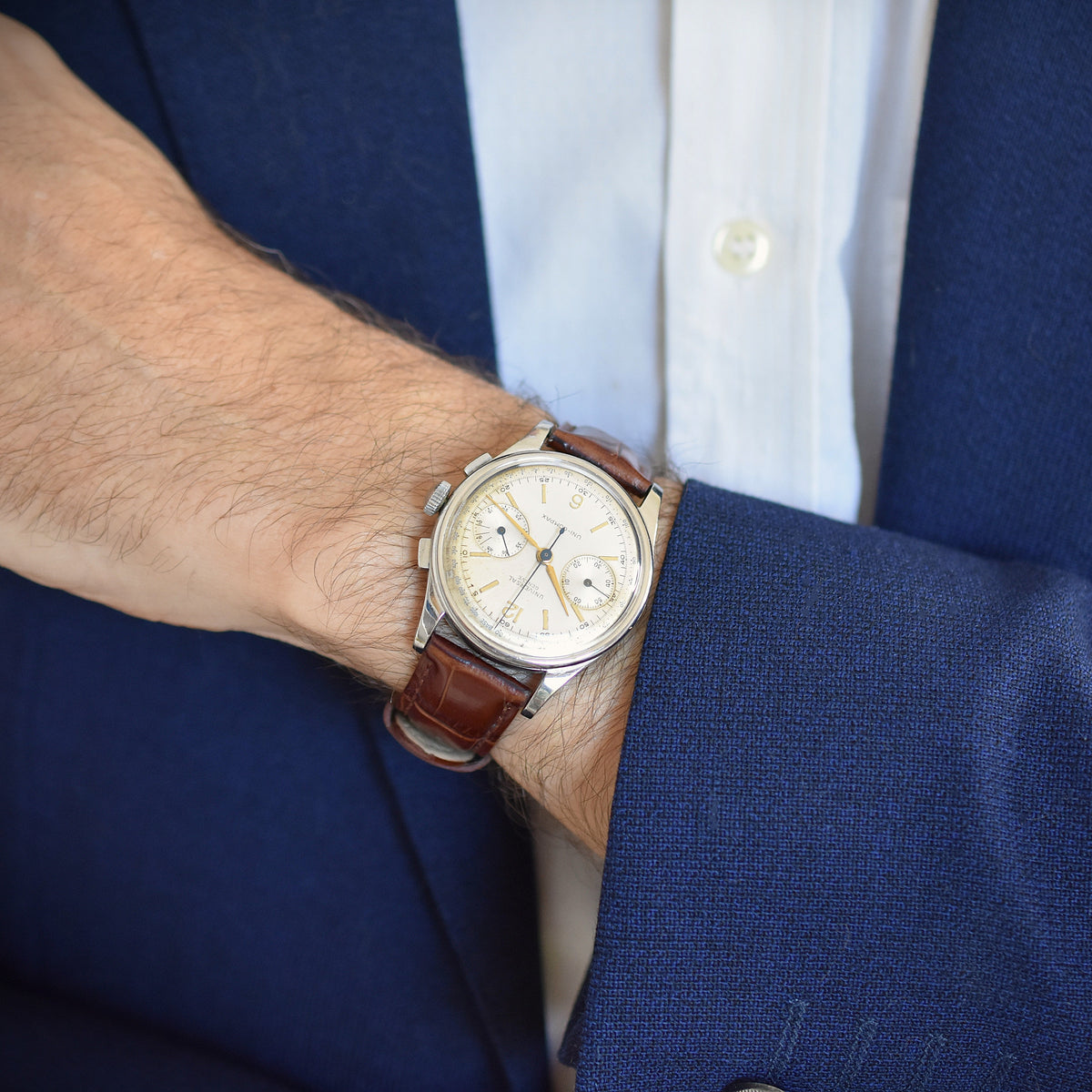 UNIVERSAL GENEVE "Uni-Compax" Steel Watch