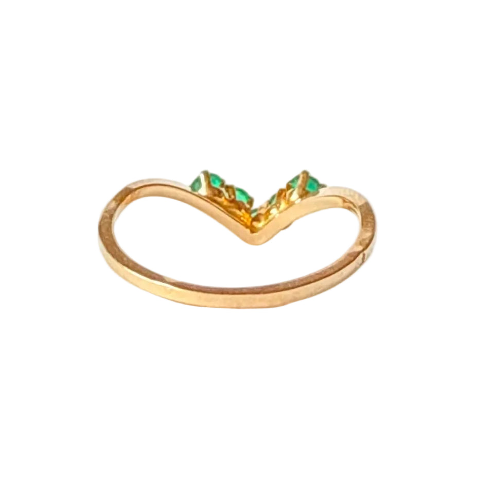 Yellow Gold and Emerald Wedding Band