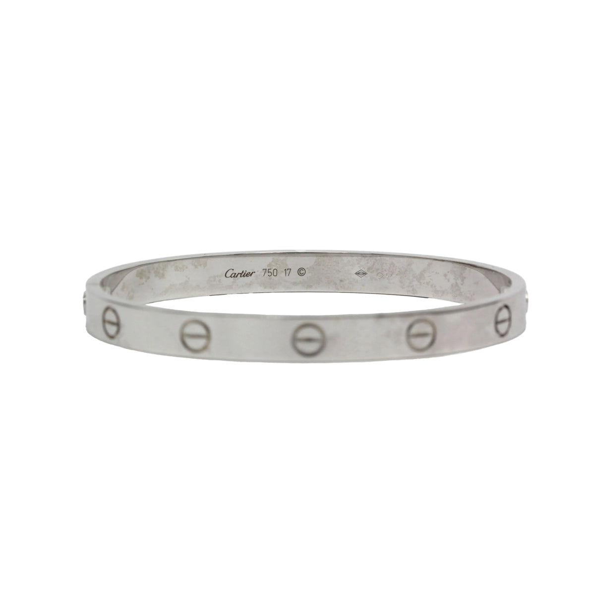 CARTIER "Love" White Gold Bangle Bracelet