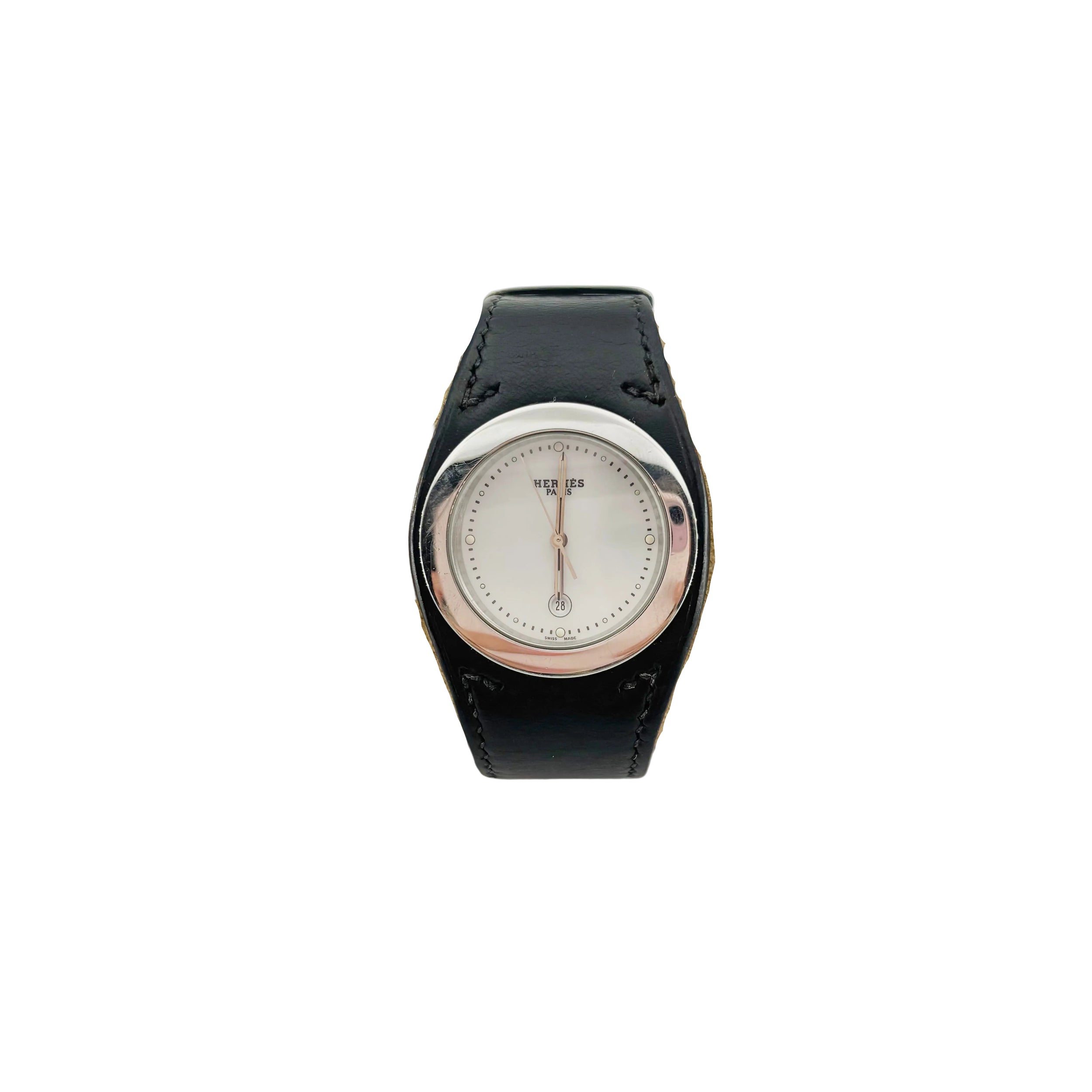 Montre HERMÈS Harnais en acier et cuir