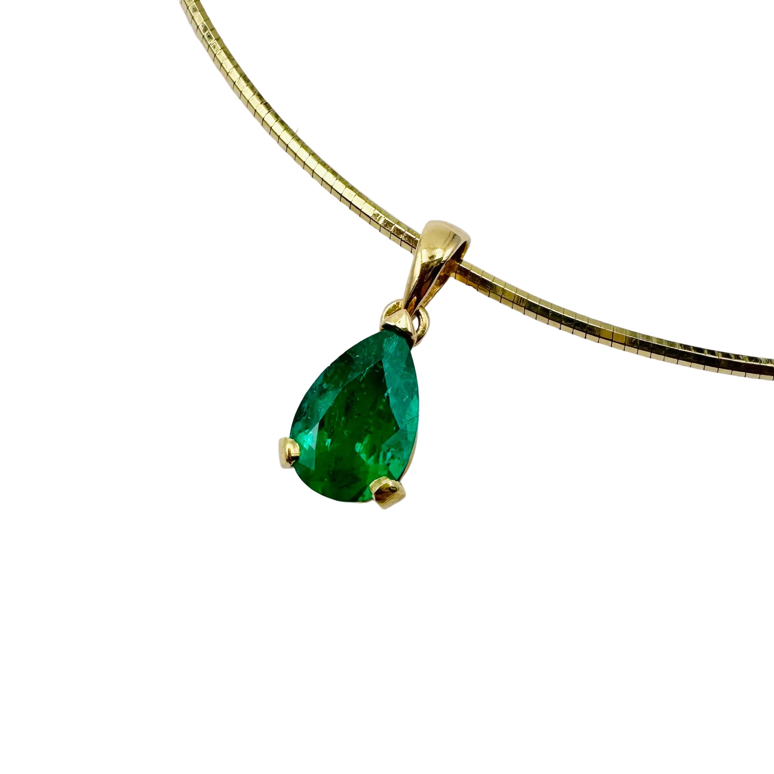 Yellow Gold and Emerald Pendant