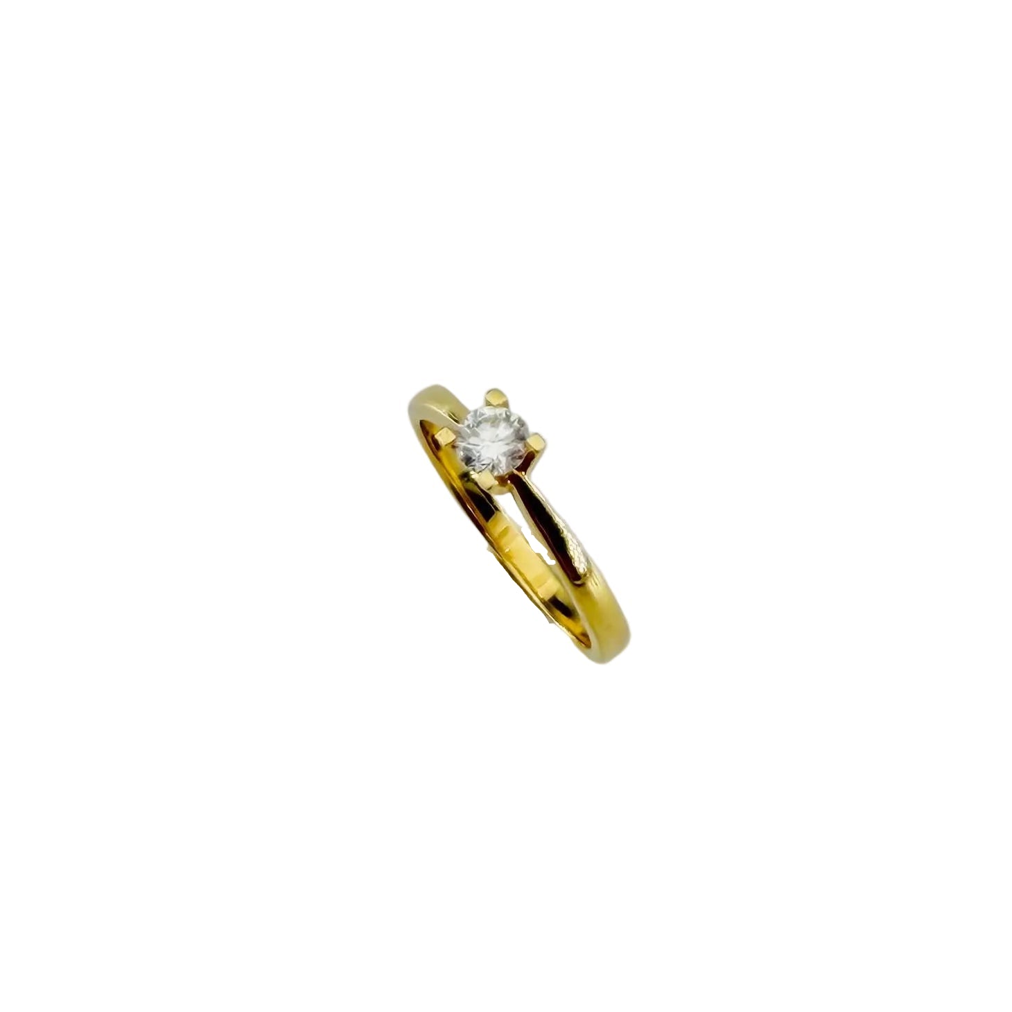 Yellow Gold Solitaire Ring with Diamond