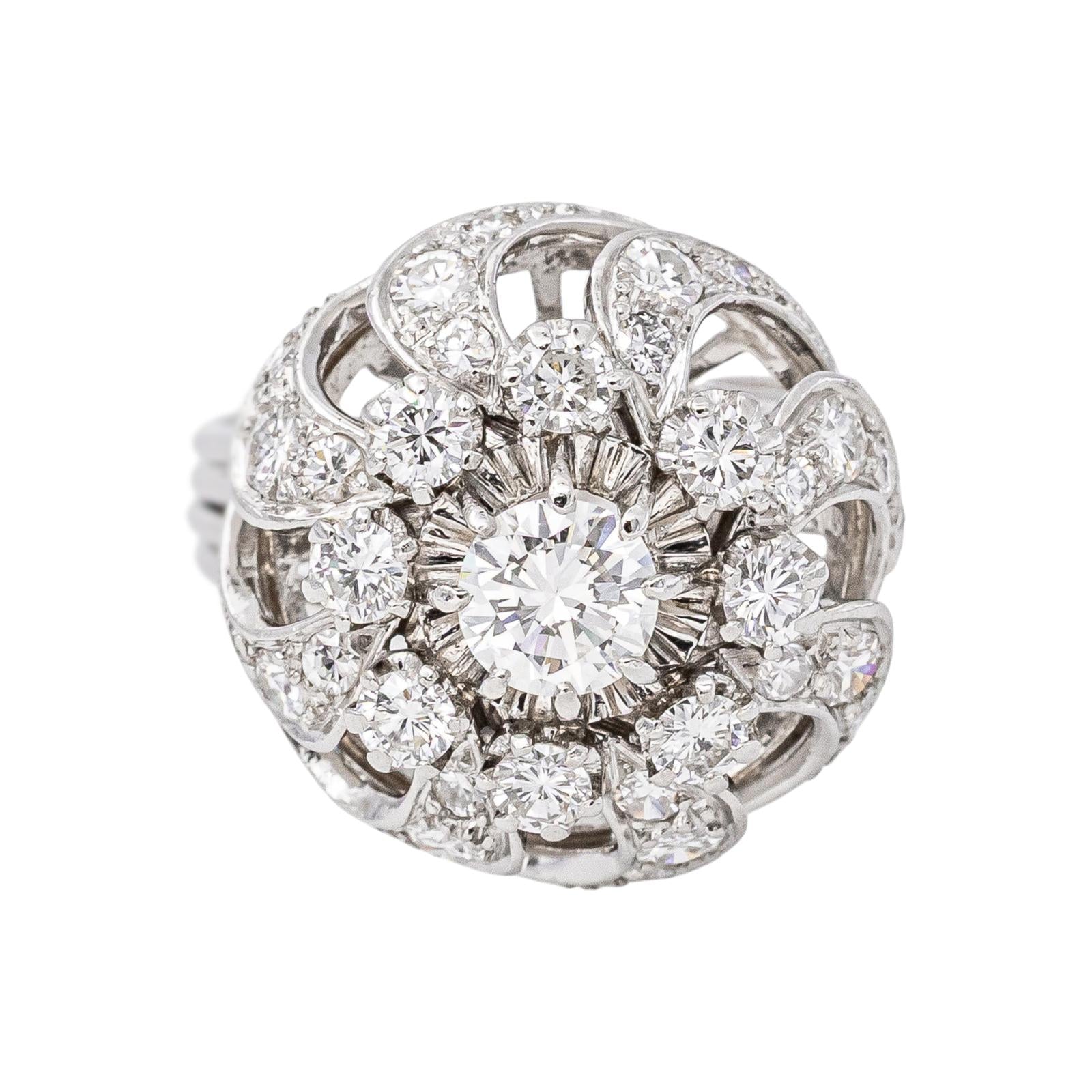 Bague Dôme Platine Diamant