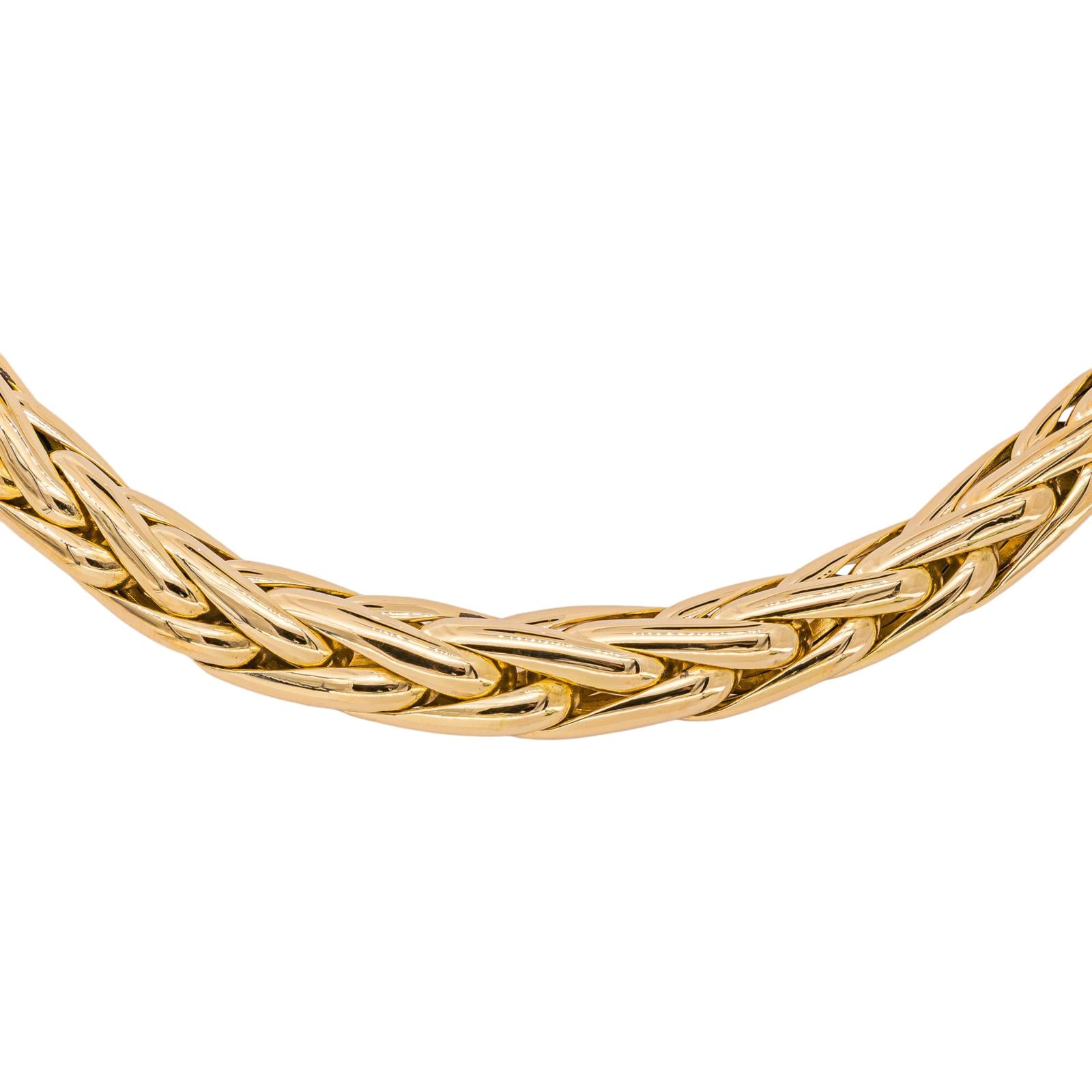 Yellow Gold Palm Leaf Link Necklace