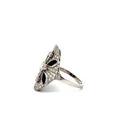 Bague Cocktail en or blanc, saphirs et diamants