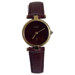 CARTIER "Vendôme" Watch in Vermeil and Leather