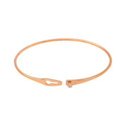 Dinh Van Bangle Bracelet with Clasp, Rose gold with Diamonds