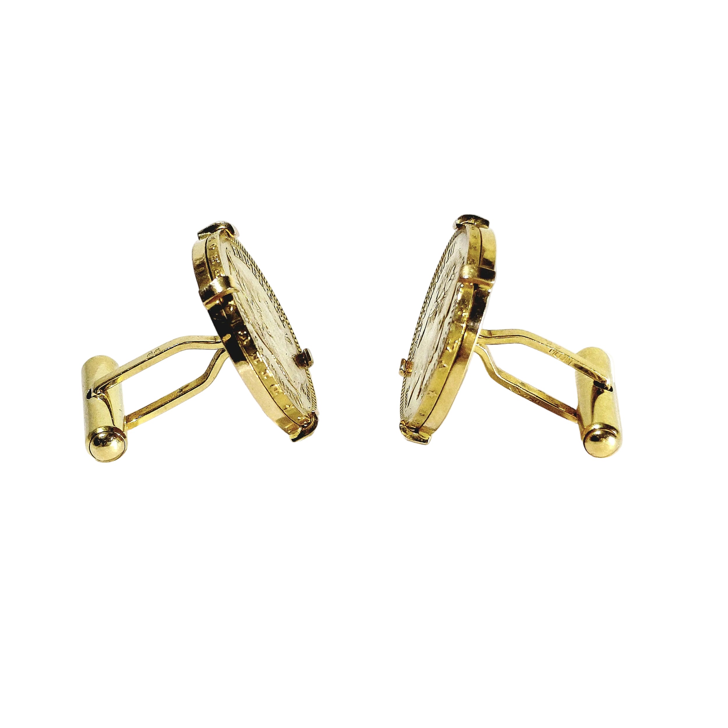 Yellow gold cufflinks