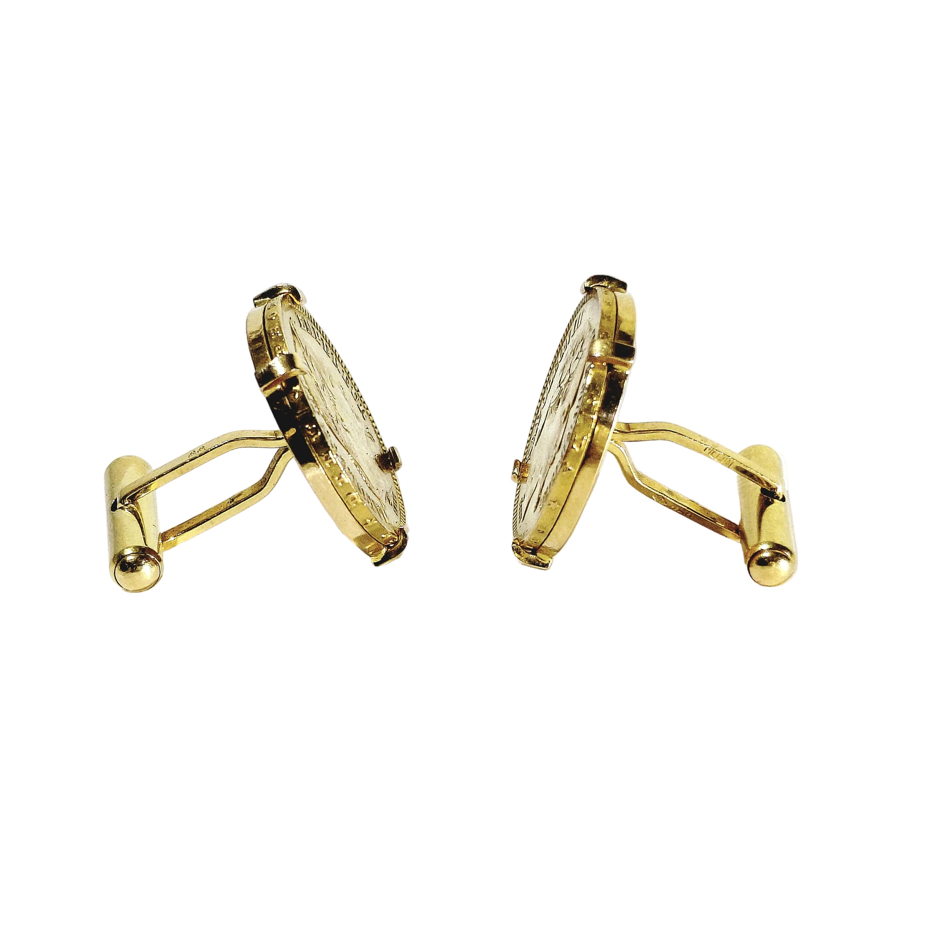Yellow gold cufflinks