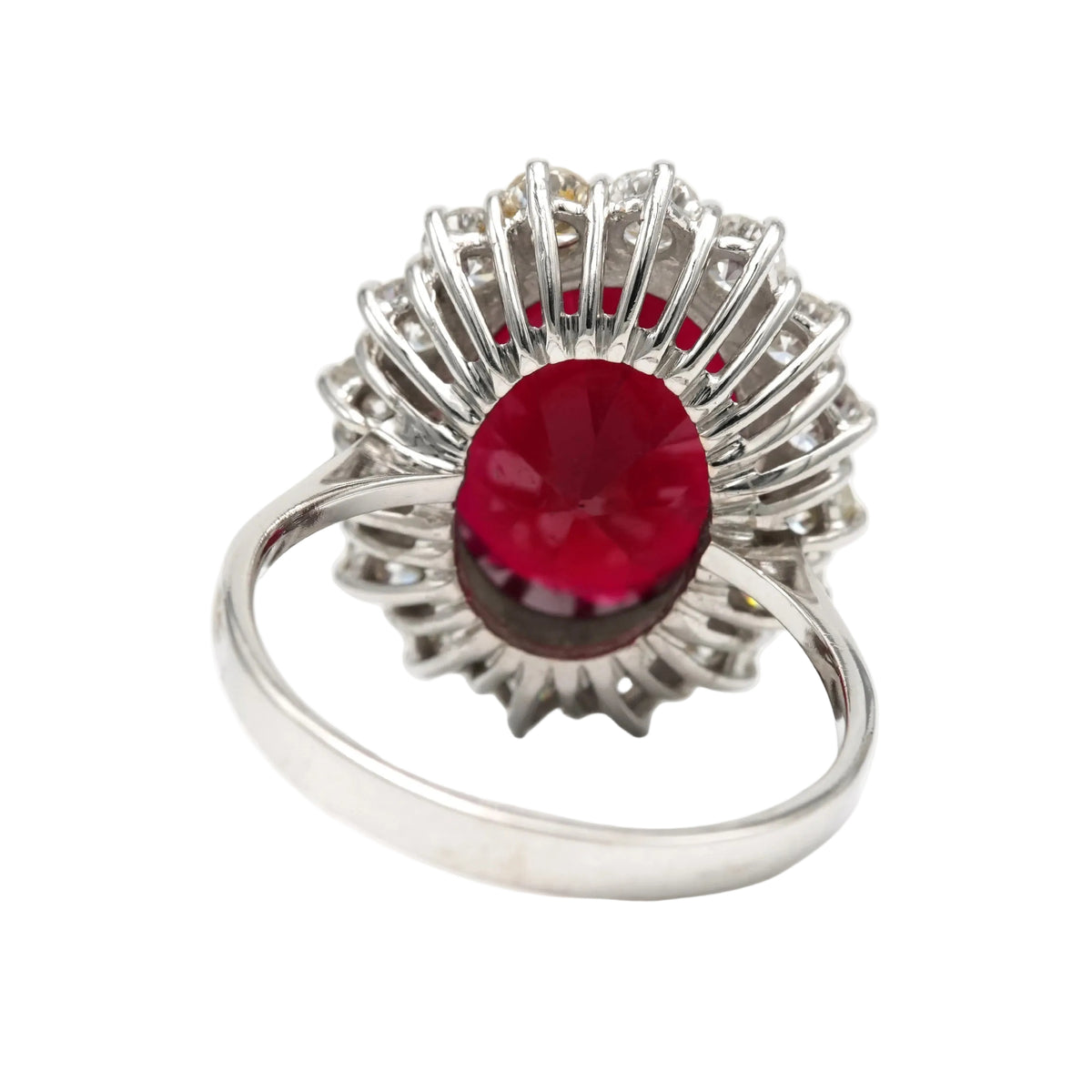 Entourage Ring in white gold, rubies, and diamonds