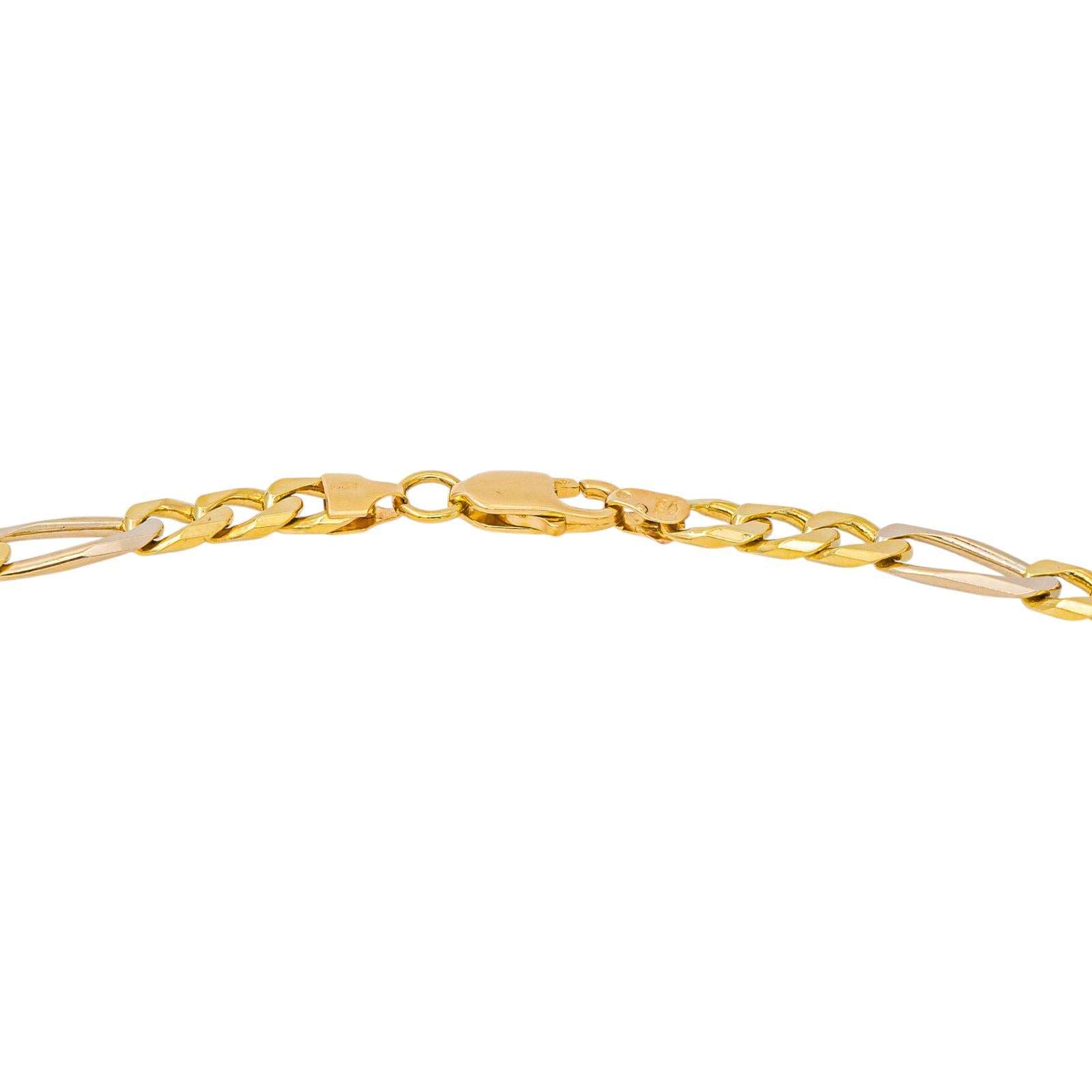 Yellow Gold Figaro Chain Necklace