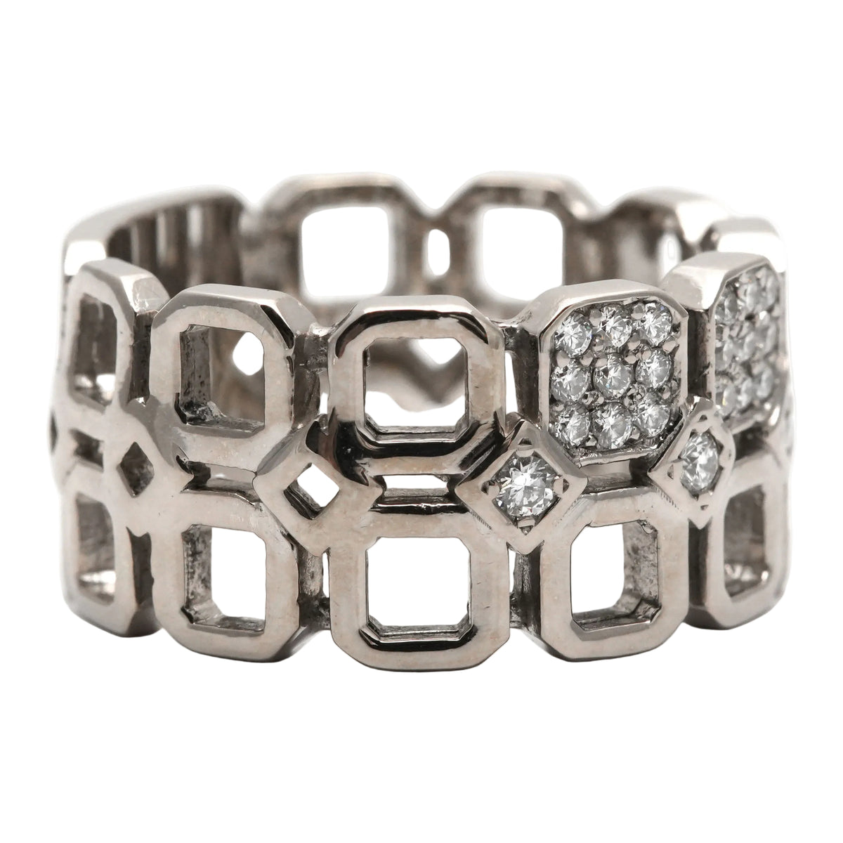 White Gold and Diamond Band Ring