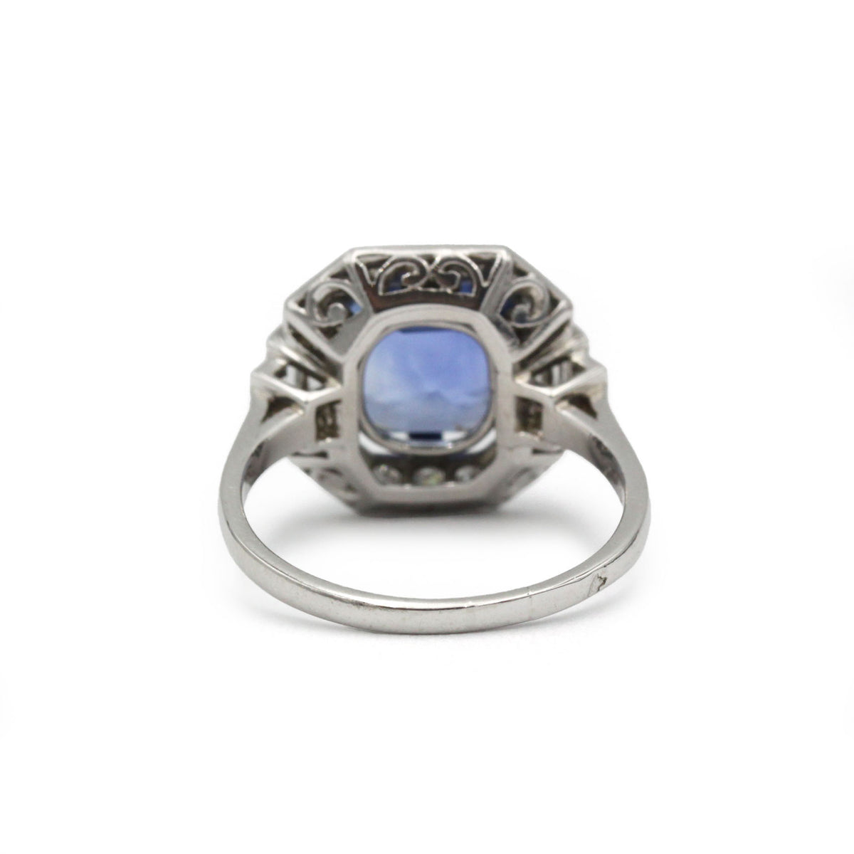 Entourage Ring in Platinum, Sapphire, and Diamonds