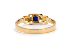 Bague en or jaune, perles et saphirs