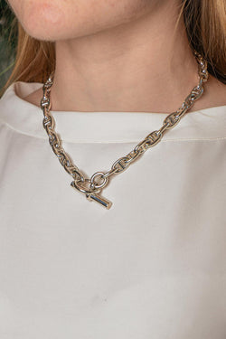 Hermès Collier Pierre Lefèvre Chaîne d'ancre Argent
