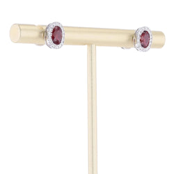 Boucles d'oreilles Puces en or blanc, rubis et diamants