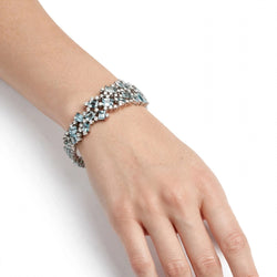White gold bracelet with aquamarines and diamonds