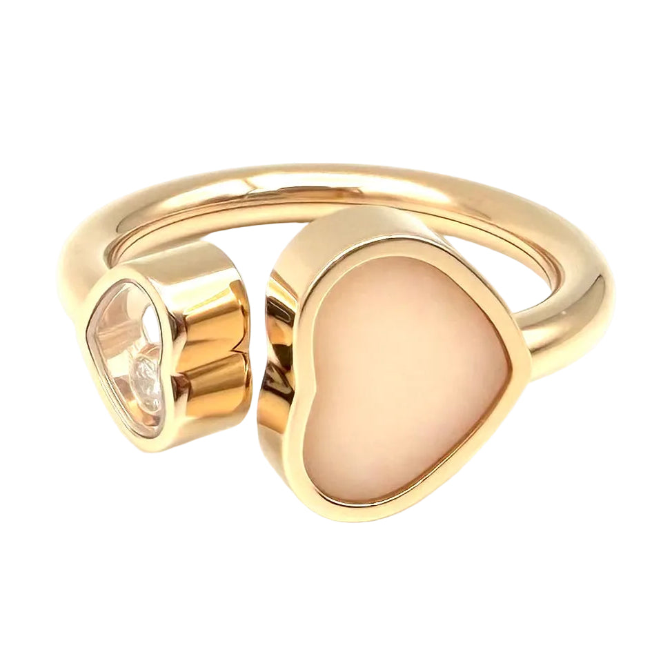 CHOPARD "Happy Hearts" Toi & Moi Ring in rose gold, Opal, and Diamond