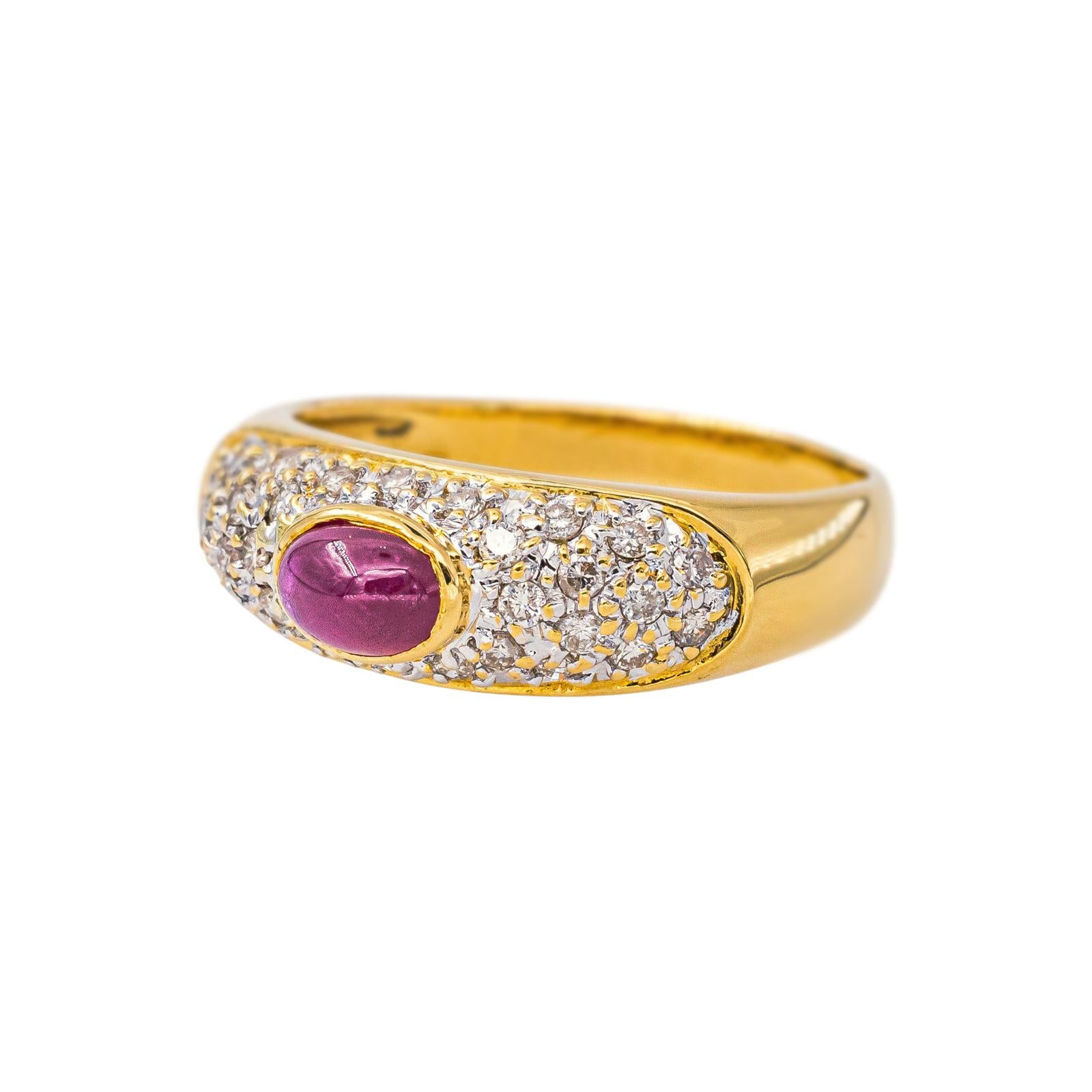 Bague Or jaune Rubis