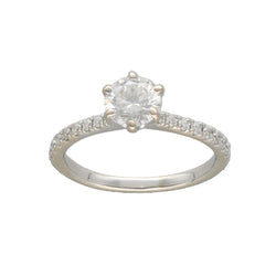 White Gold Solitaire Ring with Diamonds