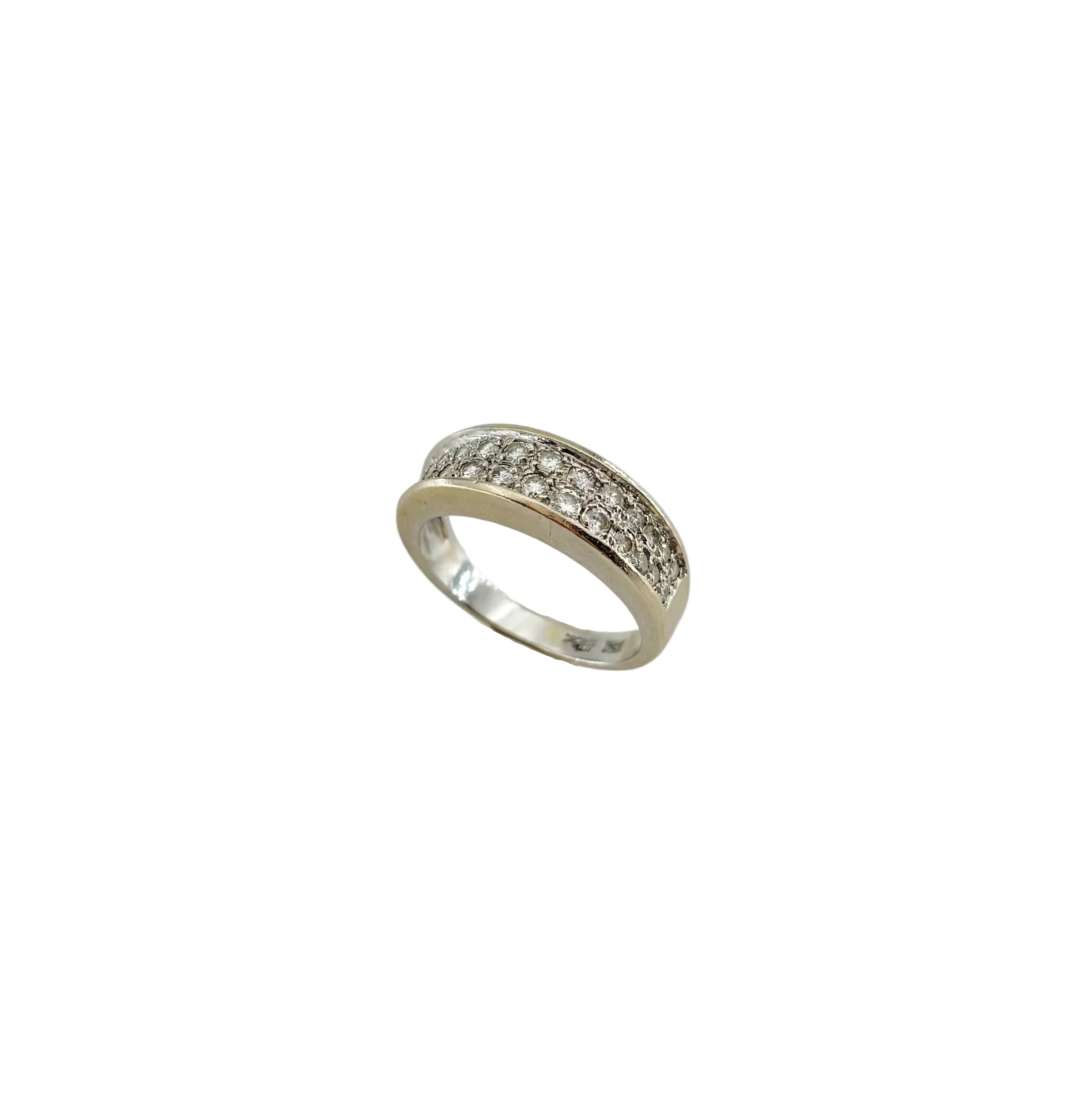 White Gold and Diamond Bangle Ring