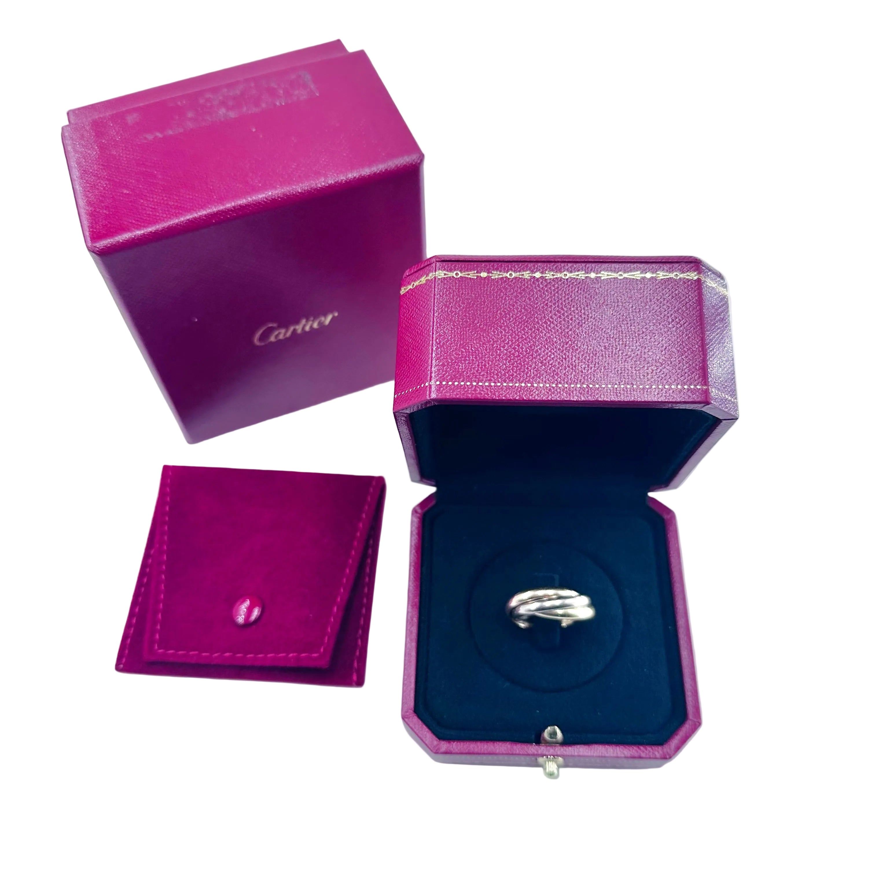 CARTIER "Trinity" Ring in white gold, yellow gold, and rose gold