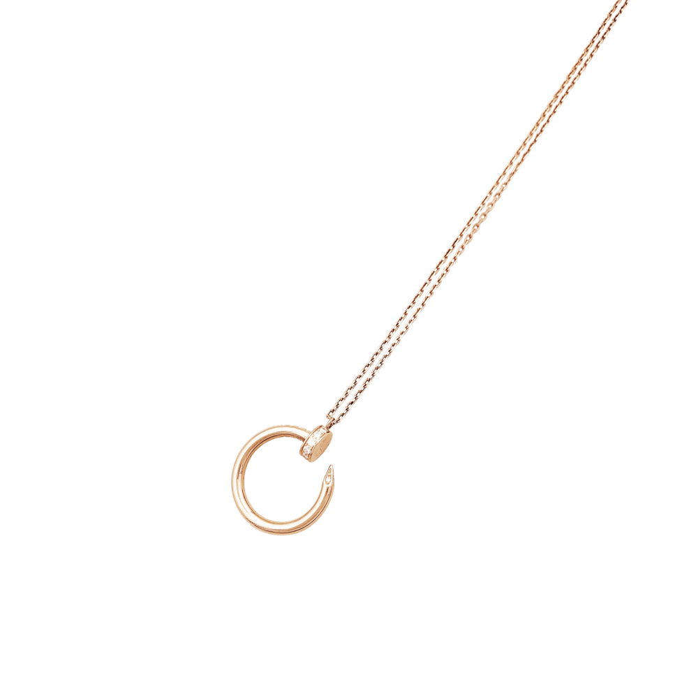 Collier Cartier, "Juste un Clou", or rose et diamants.